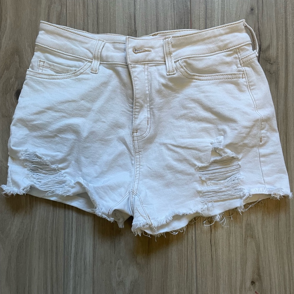 SO White Distressed Jean Shorts High-Waisted
